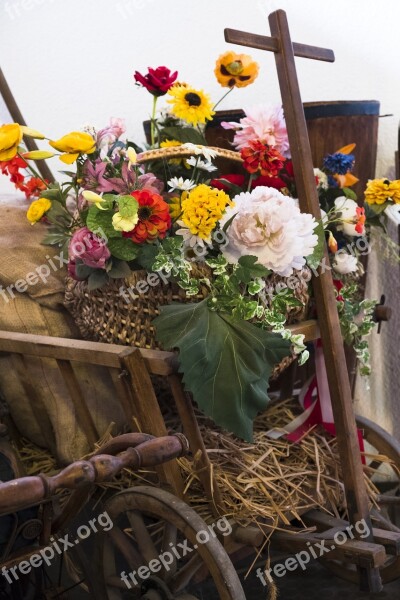 Flowers Bouquet Decoration Deco Cart