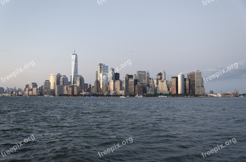 Usa New York Skyline One World Trade Center Harbor Light Cruise