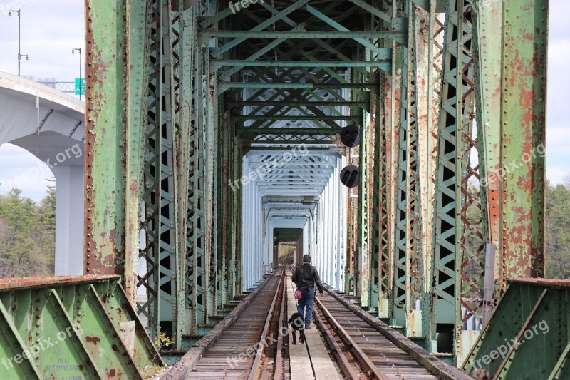 Collapsed Bridge Bath Maine Railroad Tracks Railroad Coastal Community Coast