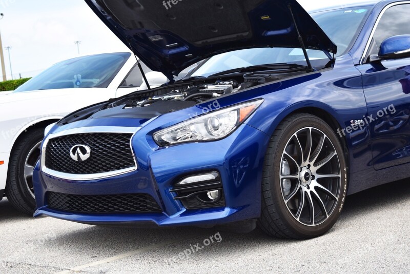 Infiniti Q50s Red Sport Racing Sports Car