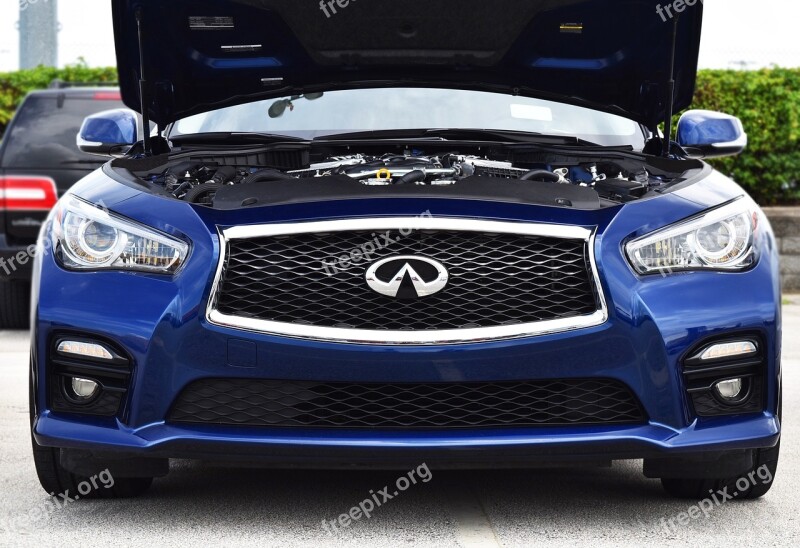 Infiniti Q50s Red Sport Racing Sports Car