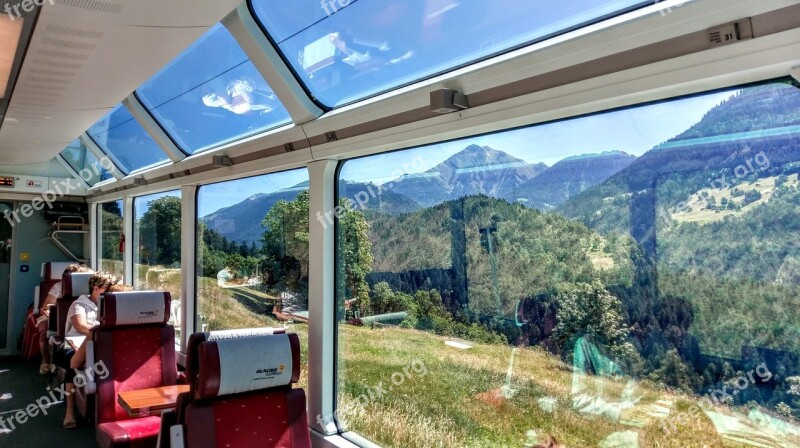 Glacierexpress Switzerland Train Panorama Alps