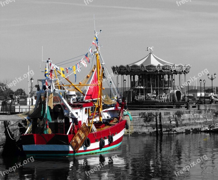 Boat Port Sea Wharf Normandy