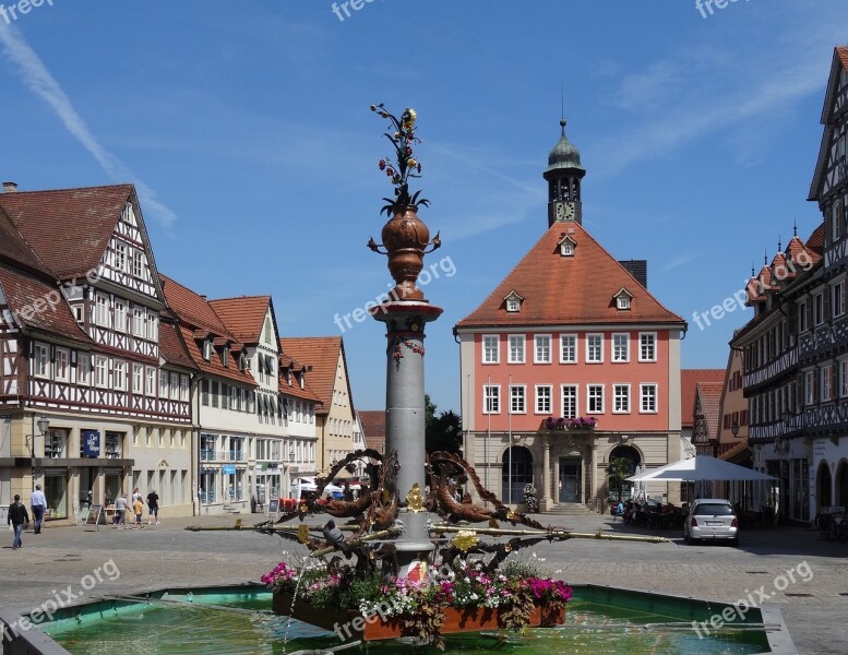 Schorndorf Town Hall Fountain City Marketplace Baden Württemberg