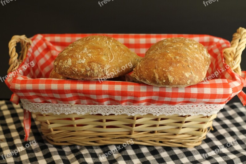 Food Bread Bread Roll Homemade Basket