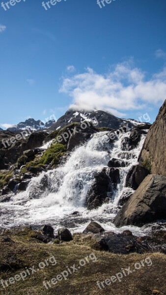 Waterfall Wilderness Landscape Nature Water