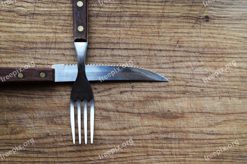 Knife And Fork Menu Design Cutting Board Wooden Kitchen