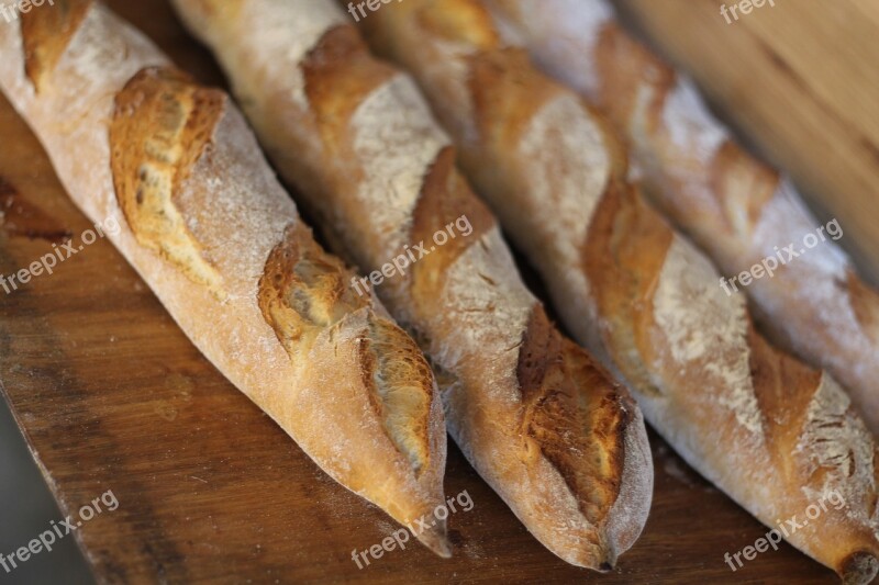 Food Bread Healthy Nutrition Baguette