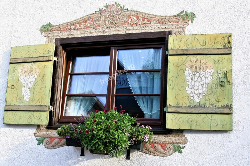 Window Shutters Ancient Embellished Painted