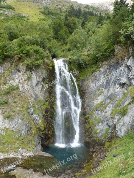 Salt Deth Pish Val D'aran Waterfall High Mountain Natural Space