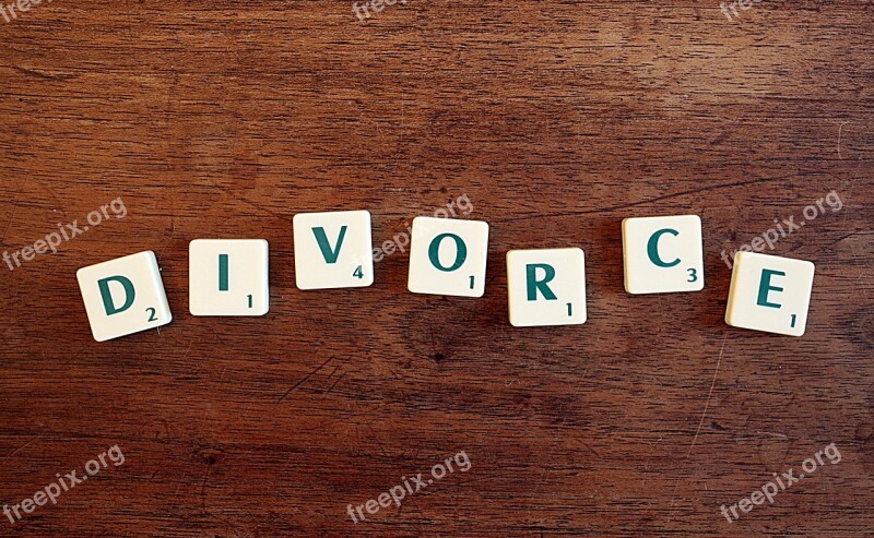 Divorce Word Letters Justice Right