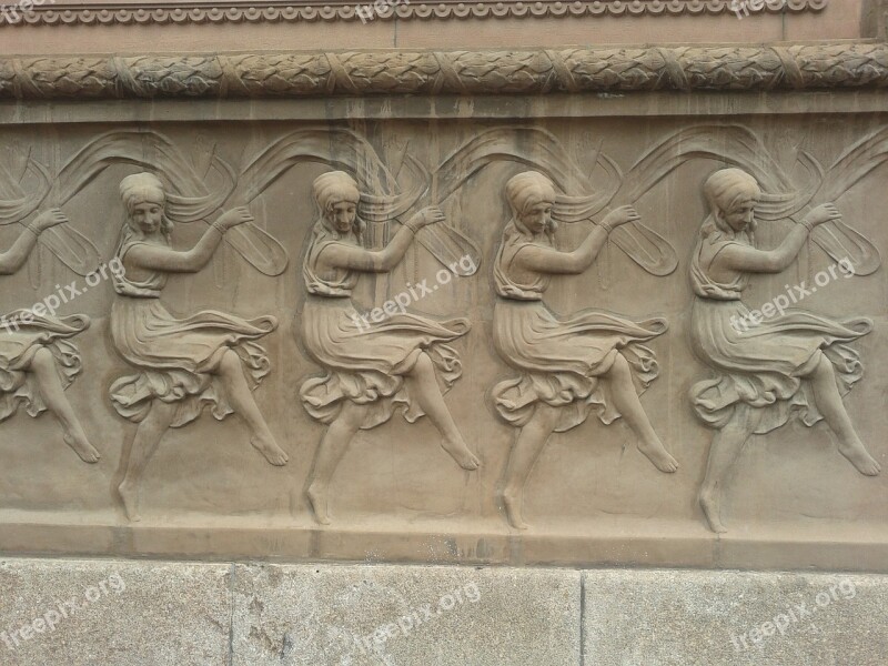 Facade Dancers Art Deco Stone Art