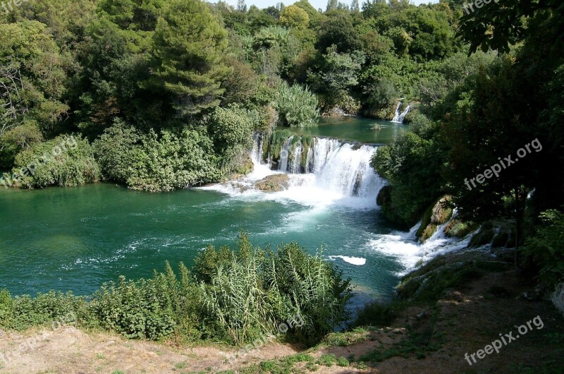 Waterfall Landscape Cascade The Beauty Of Nature Croatia