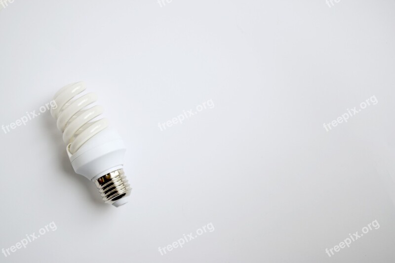 Lightbulb Electricity Copy Space White Background