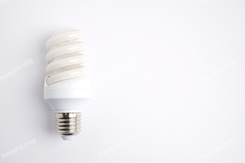 Lightbulb Electricity Copy Space White Background