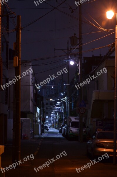 Alley Street Lights Home Night The Evening Light