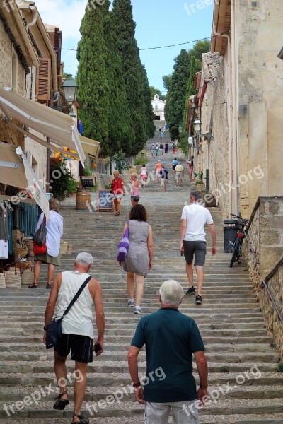 Staircase A Long Flight Of Stairs 365 Steps Stairway To Heaven Pollensa