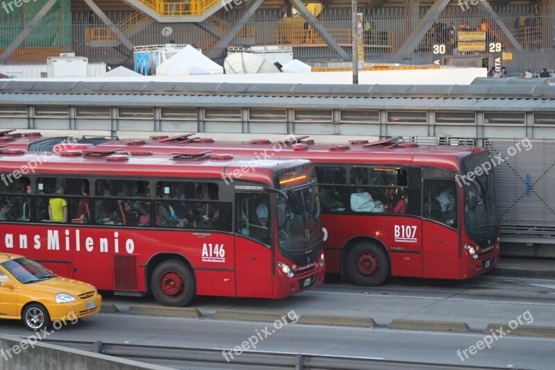 Bogotá Transmilenio Buses Transport Vehicle