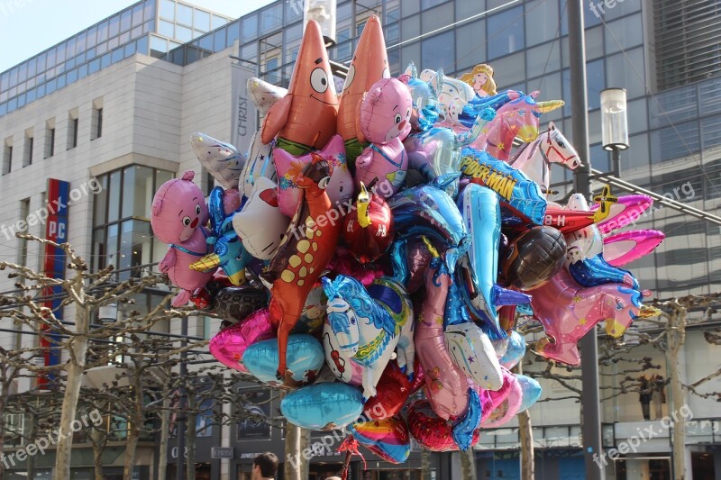 Colorful Balloons Slightly Flying Birthday Cheerful