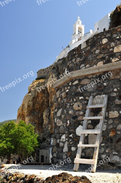 Nisiros Mandraki Greece Ladders Architecture