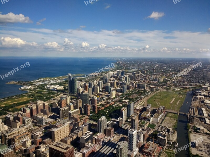 Lake Michigan Chicago Skyline Free Photos