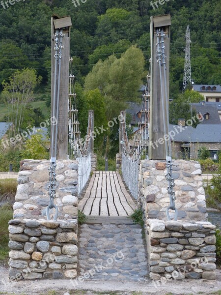 Suspension Bridge Noguera Ribagorçana River Pallars Sobirà Engineering