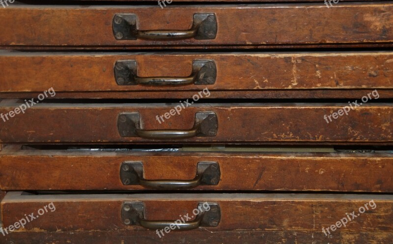 Drawers Old Antique Wood Handle