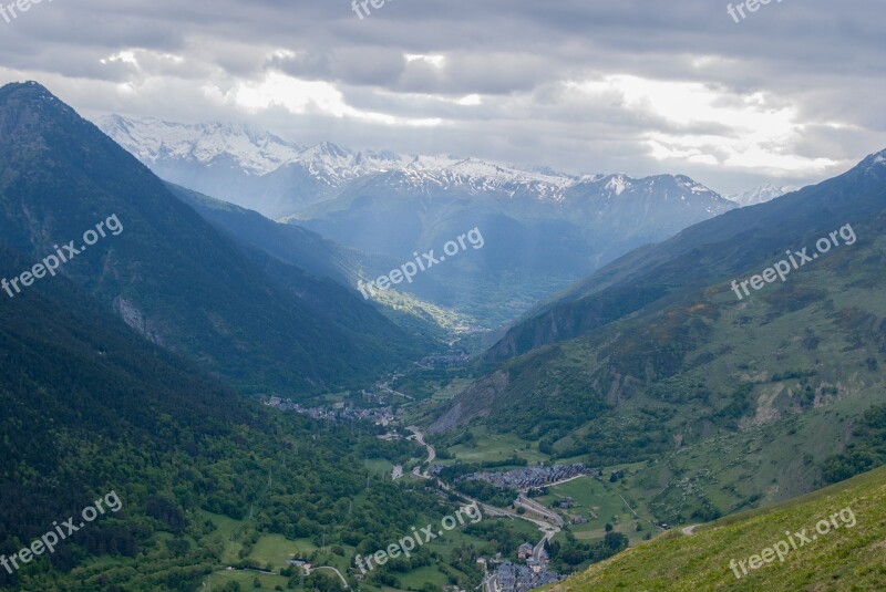 Mountains Landscapes Nature Pyrenees Clouds