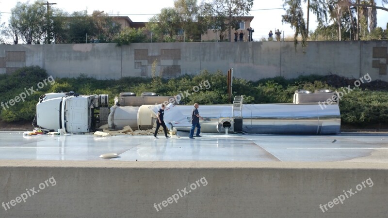 Truck Accident Spill Tanker Milk