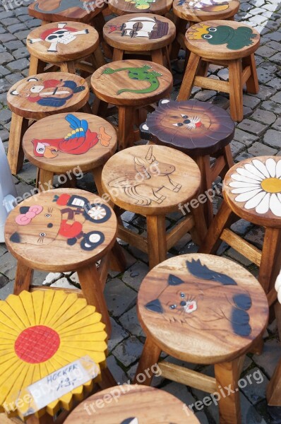 Home Art Stool Painting Art Object