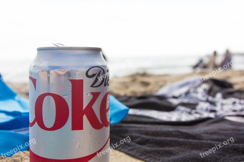 Beach Soda Diet Coke Ocean Sand