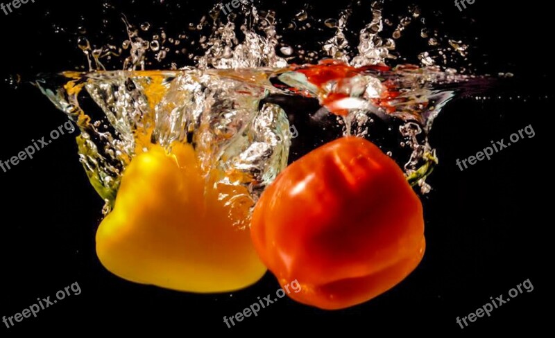 Red Pepper Yellow Pepper Fall Of Pepper Free Photos