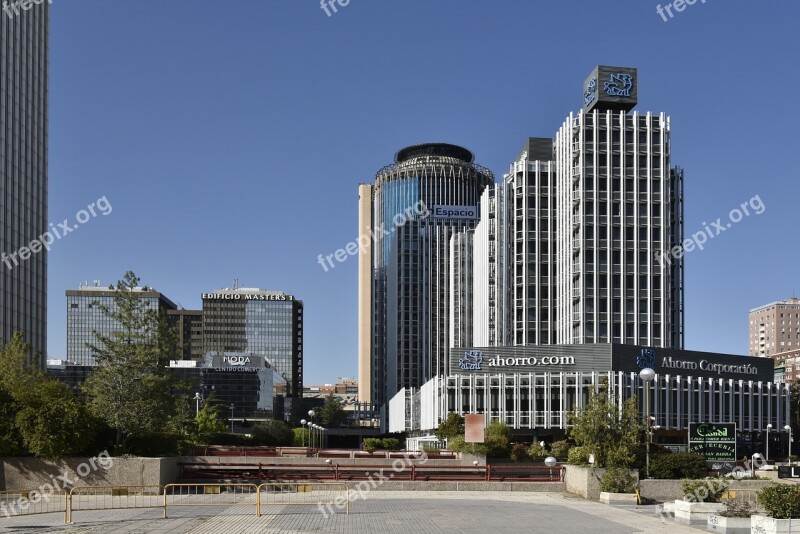 City Of Madrid Financial Area Paseo De La Castellana Free Photos