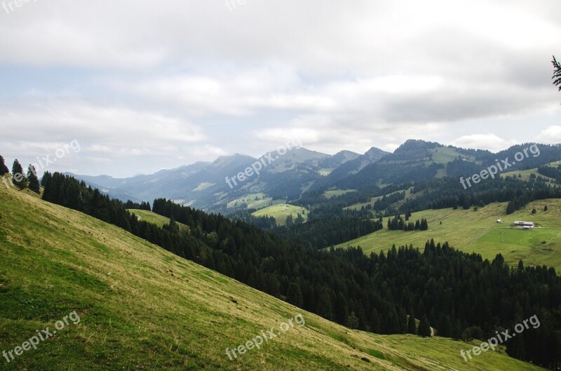 Nagelfluhkette Mountains Hiking High Ridge Allgäu