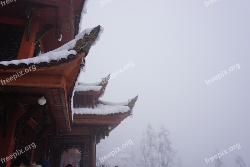 Temple Ancient Architecture Snow Free Photos