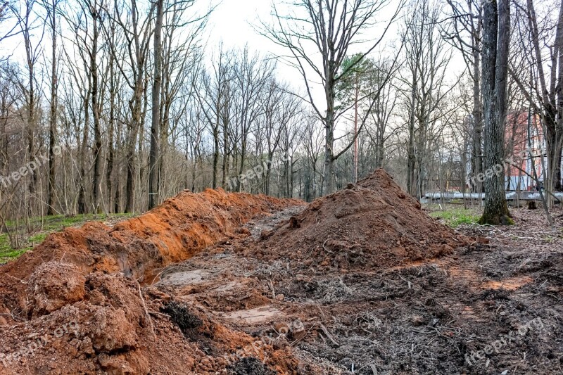 Trench Land Digging Work Strip