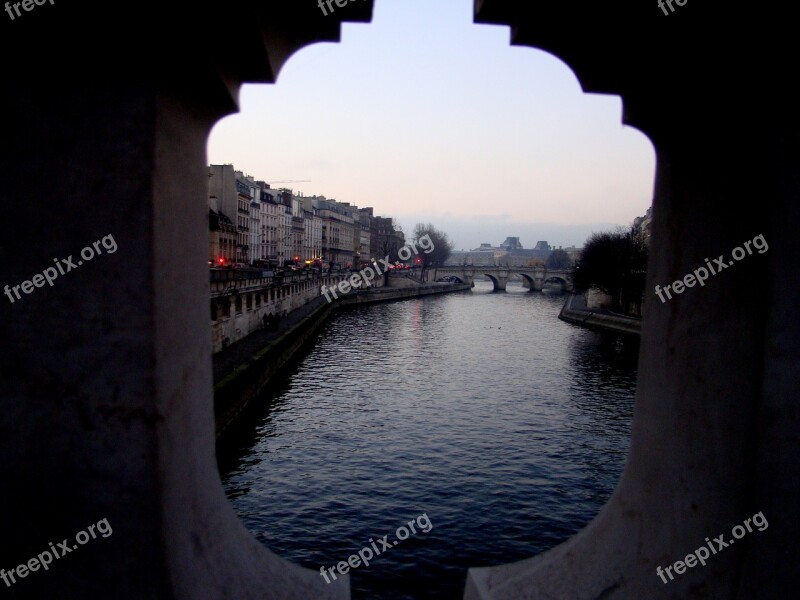 River Seine Paris Sena Bridge Europe