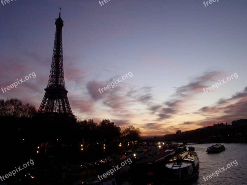 Eiffel Tower Sunset In Paris Monuments Paris Travel