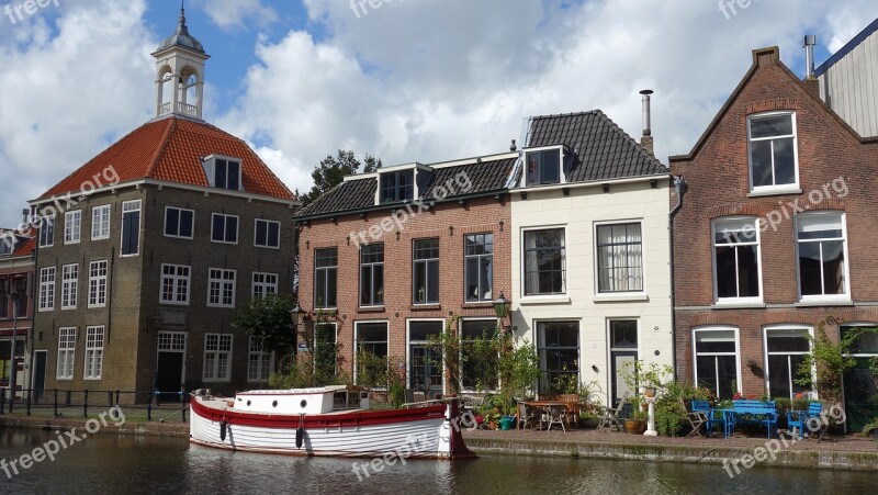 Cityscape Canal Façades Holland Netherlands