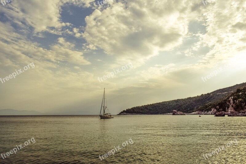 Greece Skopelos Stafylos Morning Sea