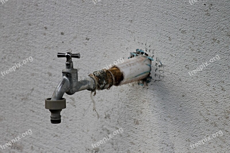 Faucet Water Connection Site Plaster Thread