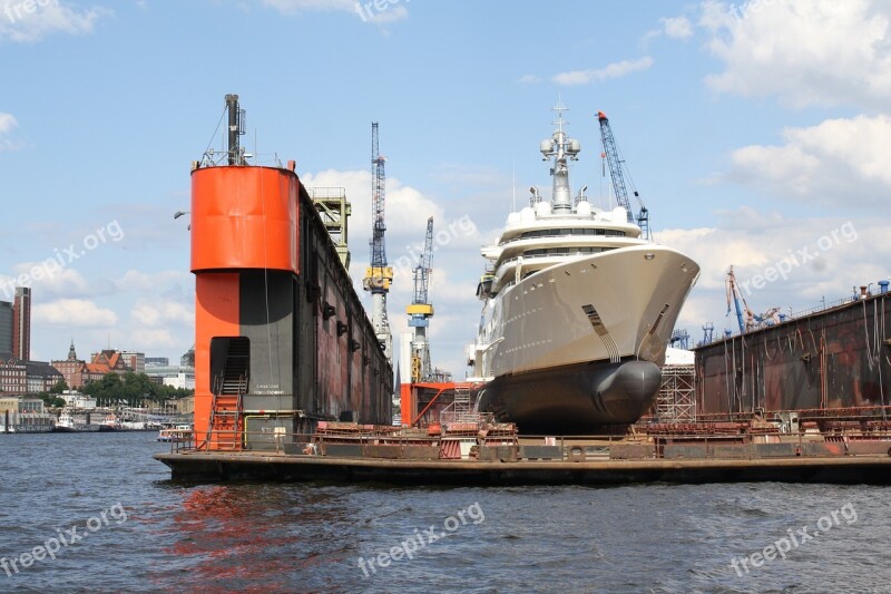 Luxury Yacht Oligarch Dry Dock Same 17 Blohm And Voss