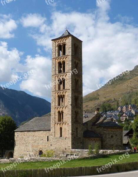 Sant Climent De Taüll Romanesque Church Heritage Bell Tower Catalunya