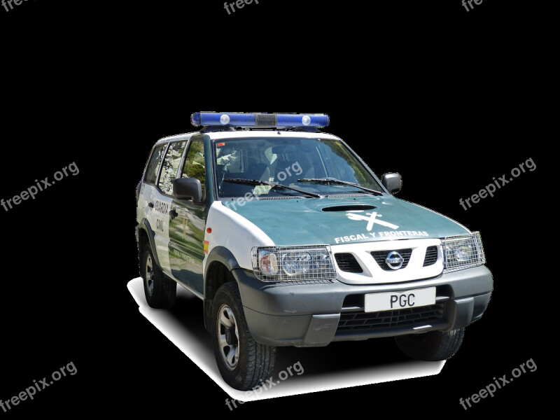 Police Civil Guard Patrol Car Borders Cropped Image