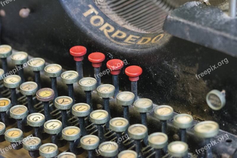 Typewriter Keys Vintage Old Antique