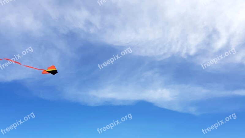 Sky Blue Sky With Clouds Kite Sky Free Photos