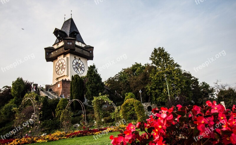 Graz Clock Tower Styria Landmark Austria