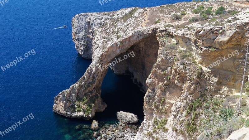 Mortar Blue Grotto Sea Free Photos