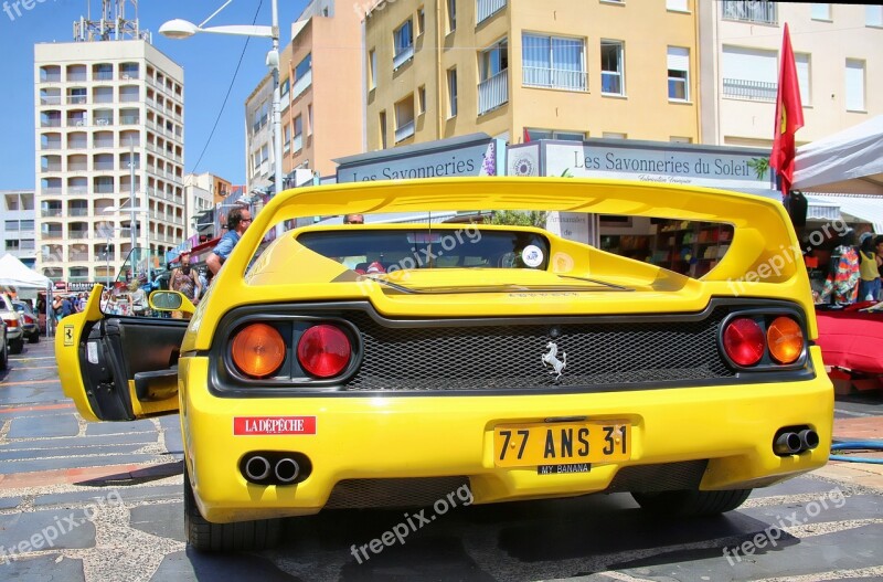 Car Yellow Ferrari Picture Exhibition