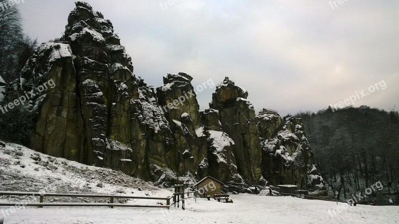 Externsteine Rock Teutoburg Forest Stones Nature